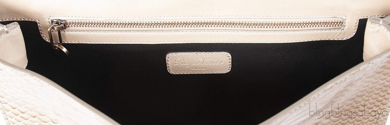 Roger Vivier Greyish Brown Python Shoulder Bag
