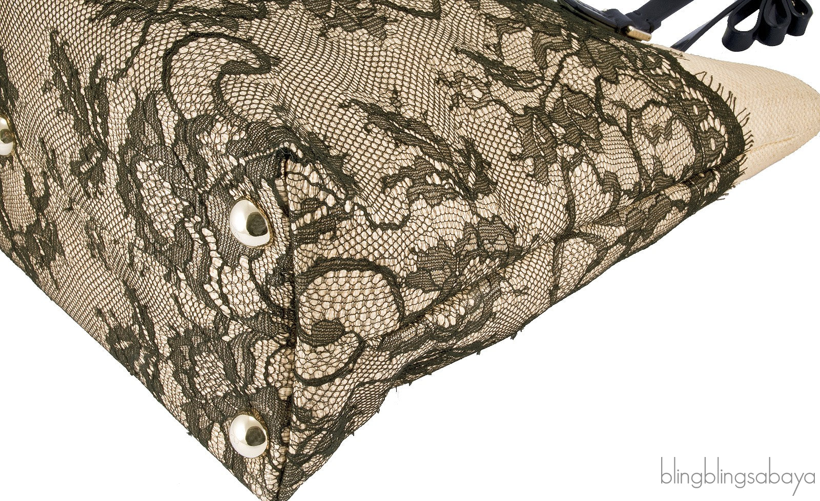 Beige Raffia & Lace Tote
