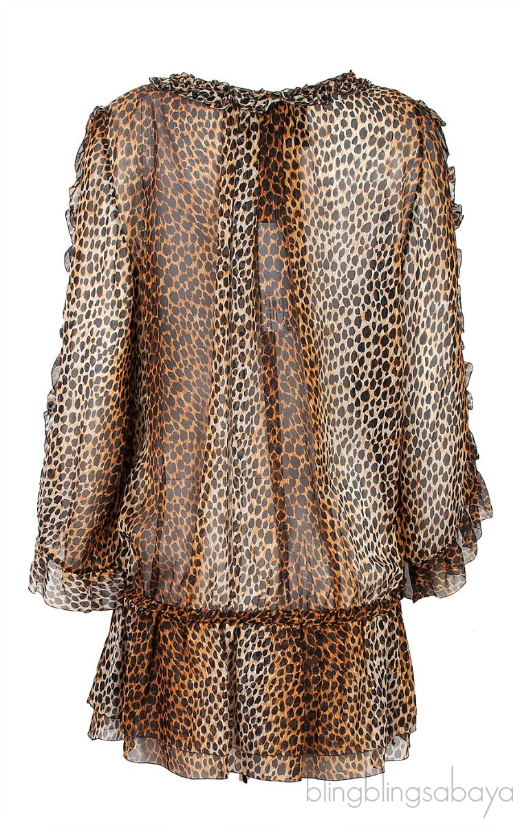 Leopard Print Chiffon Top