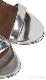 Silver Crystal Embellished Slingback Sandals