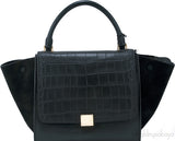 Trapeze Luggage Black Croco Print
