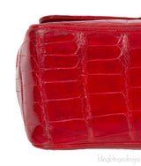 Vintage Red Crocodile CC Classic Mini Square Bag