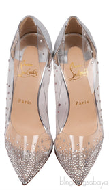 Silver PVC Crystal Heels
