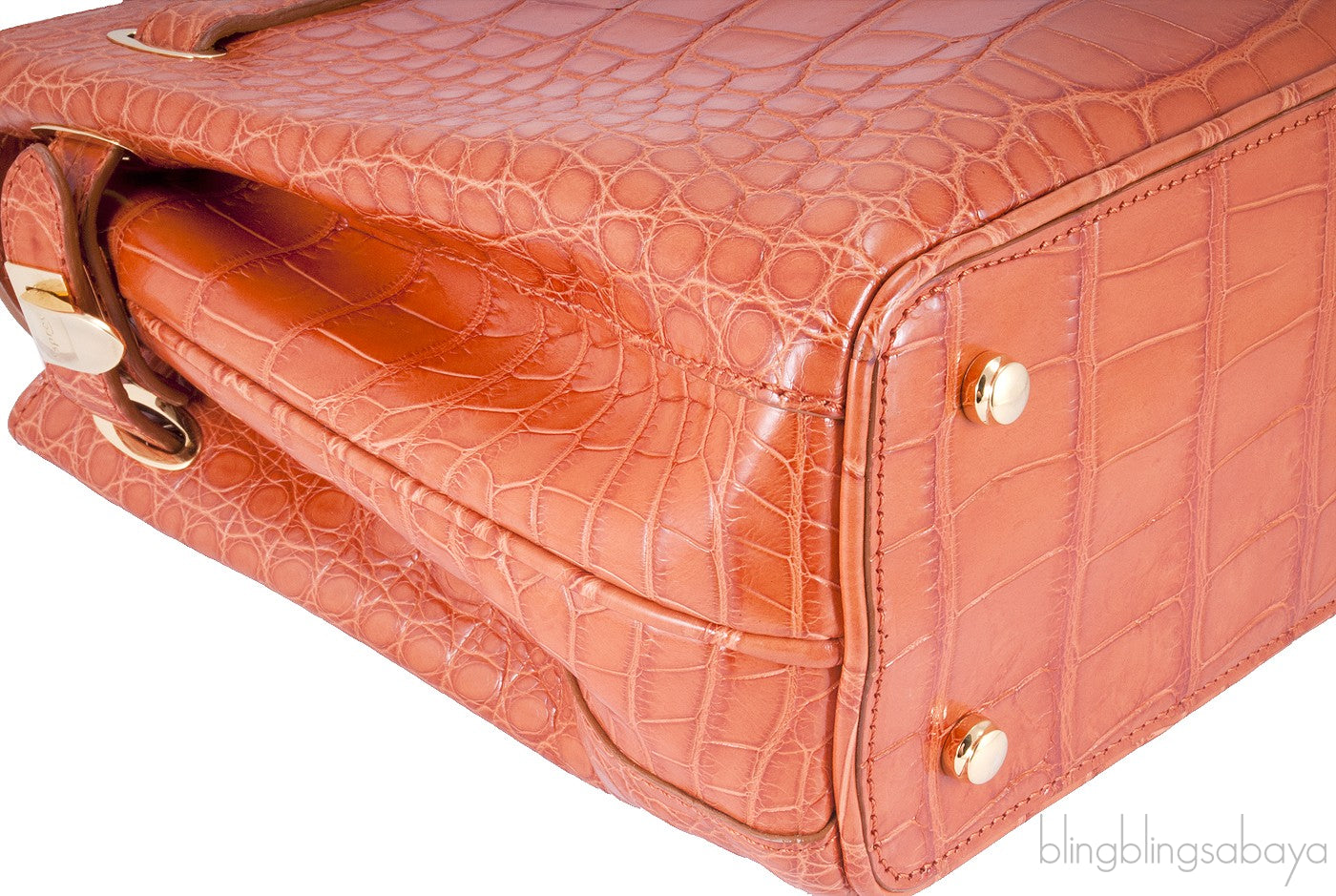 Darcy Orange Alligator Crocodile Bag