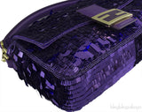 Baguette Purple Sequined Bag