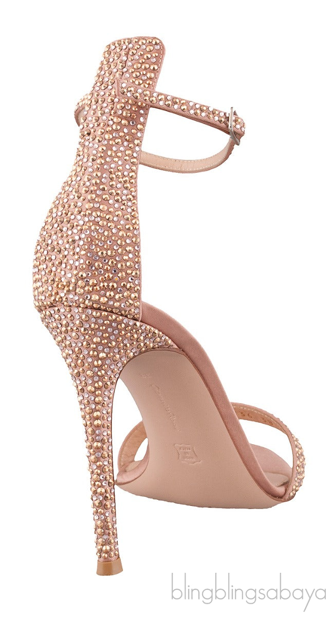 Glam Nude Crystal Sandals