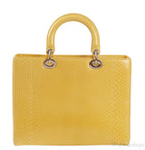 Lady Dior Large Yellow Python PHW