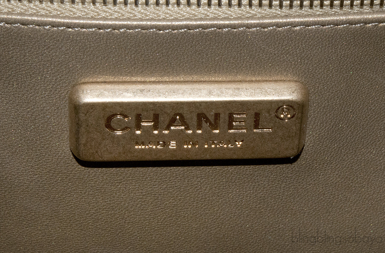 Gold Metallic Python Shoulder Bag