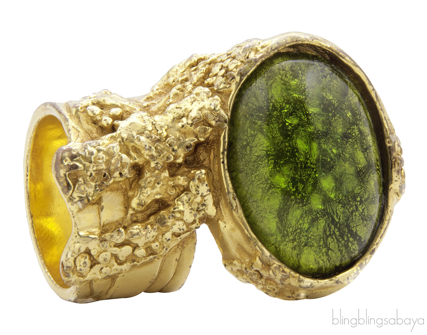 Arty Oval Ring Emerald Green
