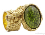 Arty Oval Ring Emerald Green