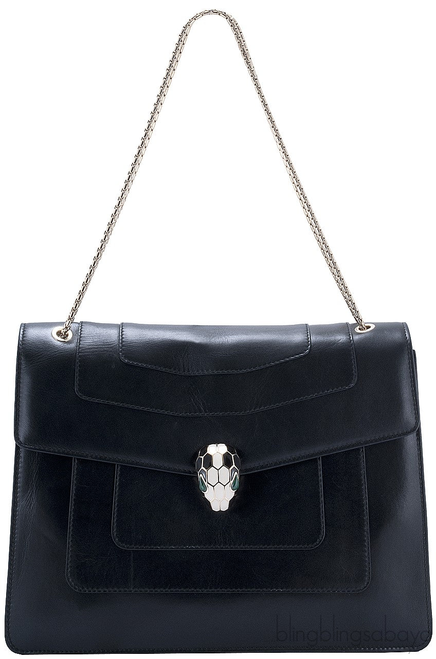 Serpenti Black Shoulder Bag