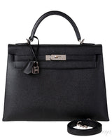 Kelly 32 Black Sellier Epsom PHW