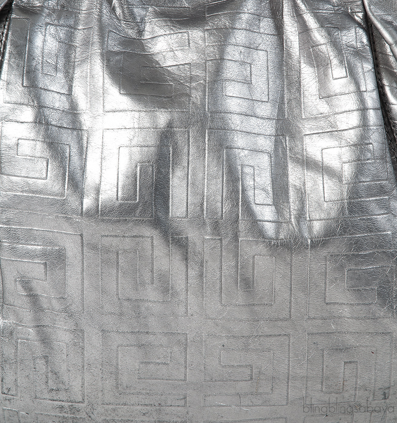 Givenchy Metallic Grey GG Leather Hobo Bag