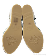 GG Green Lilibeth Web Espadrille Wedge Sandal