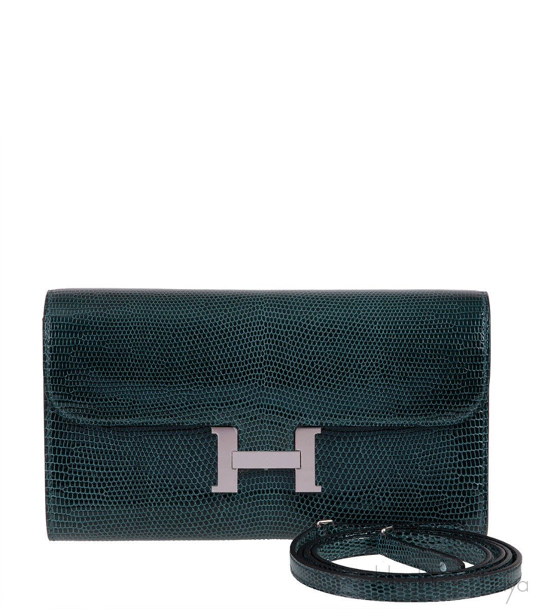 Constance To Go Vert Cypress Lizard Wallet
