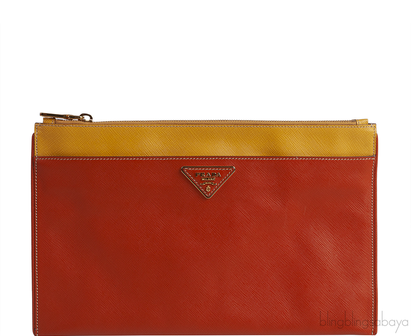 Saffiano Papaya & Mimosa Large Clutch