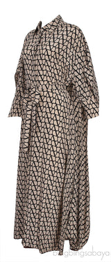 Neutral Toile Iconographe  Printed Silk Midi Dress