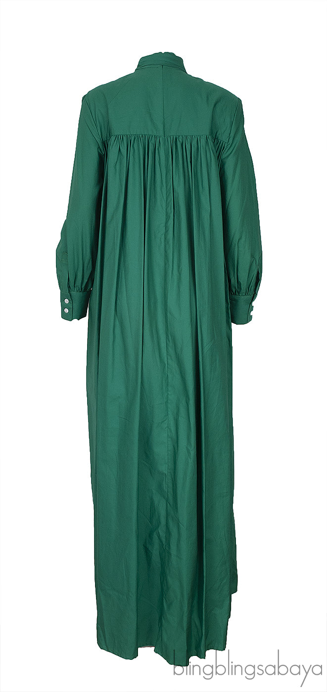 Green Fake Wrap Maxi Dress