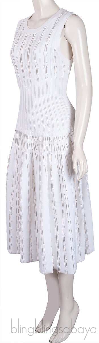 White Stretch Sleeveless Dress