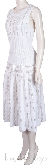 White Stretch Sleeveless Dress