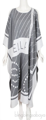 Logo Print Stretch Wool Cape
