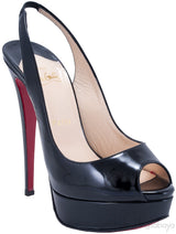 Lady Peep Sling Patent Pump