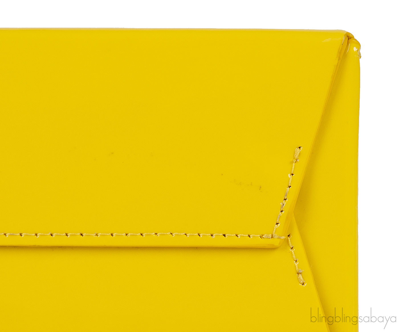 Yellow Patent Mini Box Bag
