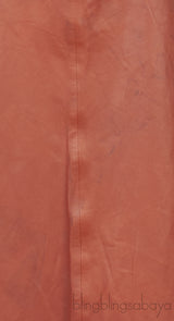Brown Leather Midi Skirt