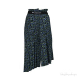 Balenciaga Floral Print Pleated Asymmetric Hemline Skirt