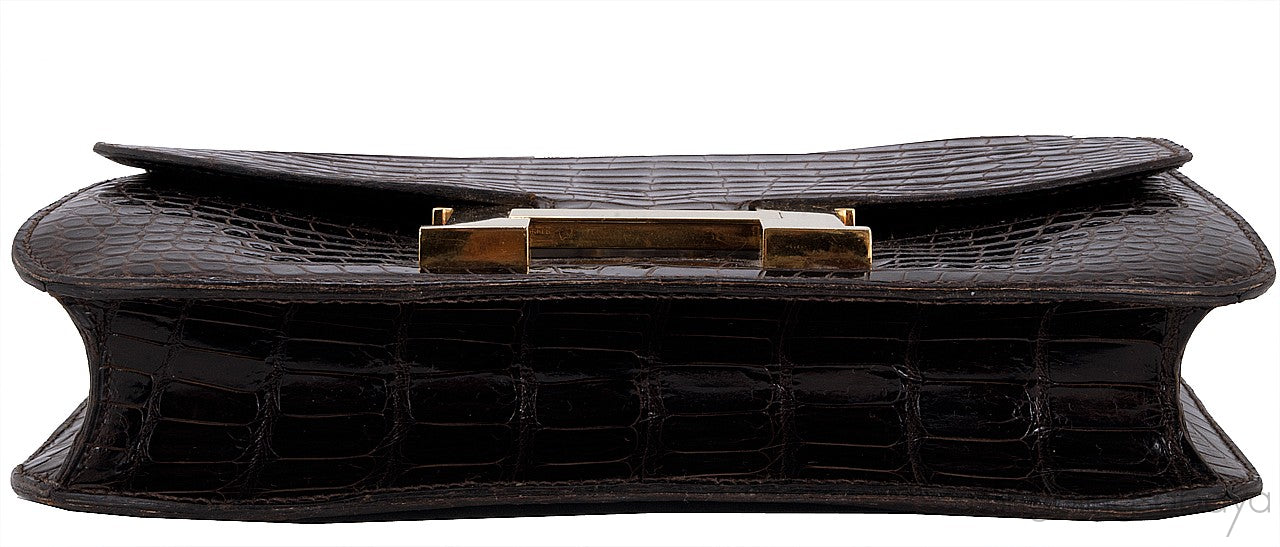 Constance Vintage Brown Crocodile