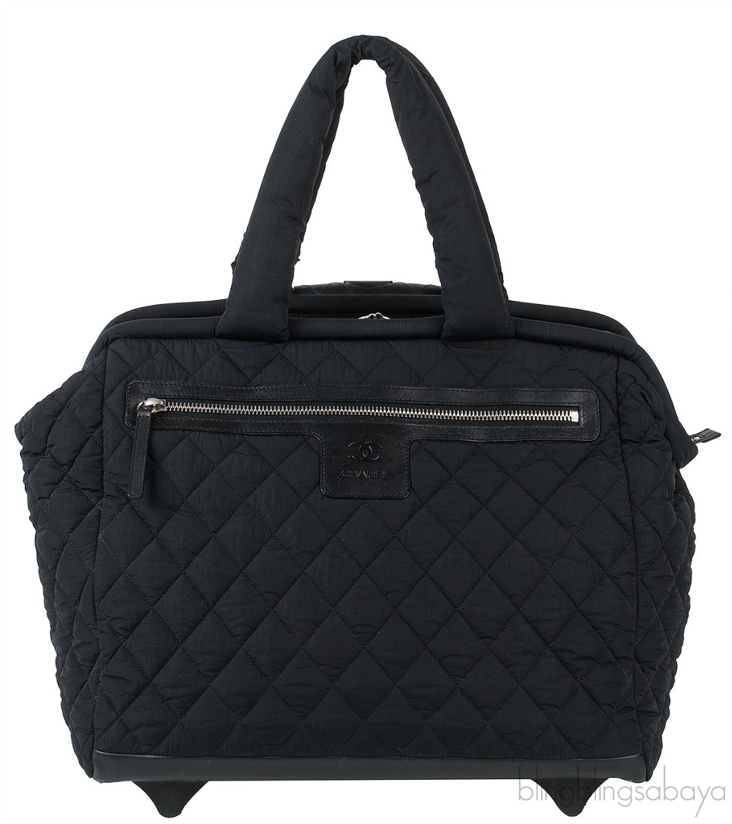 Black Quilted Nylon Cocoon Trolley Rolling Case