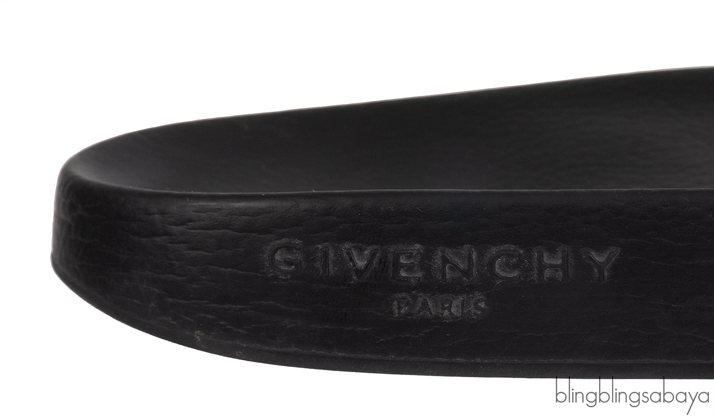 Givenchy Black Logo Print Pool Rubber Slides