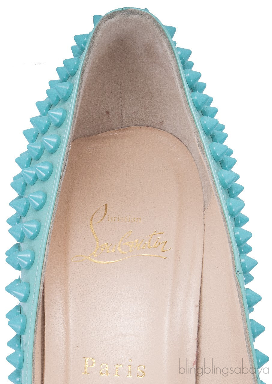Pigalle Spikes Aquamarine Pump