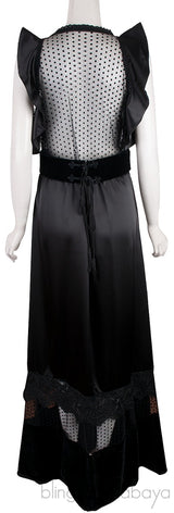 Sequin Embellished Black Maxi Dress