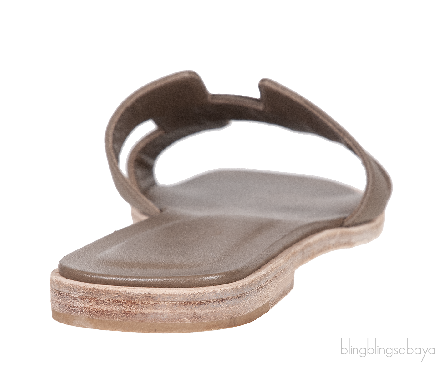 Oran Grey Epsom Slide Sandals