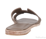 Oran Grey Epsom Slide Sandals