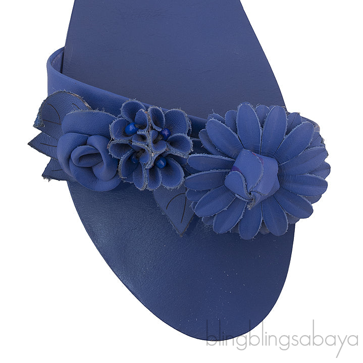 Lilico Appliqué Blue Leather Sandals