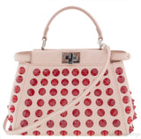 Beige Red Studded Peekaboo