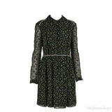 Fendi Green Embellished Long Sleeve Mini Dress M