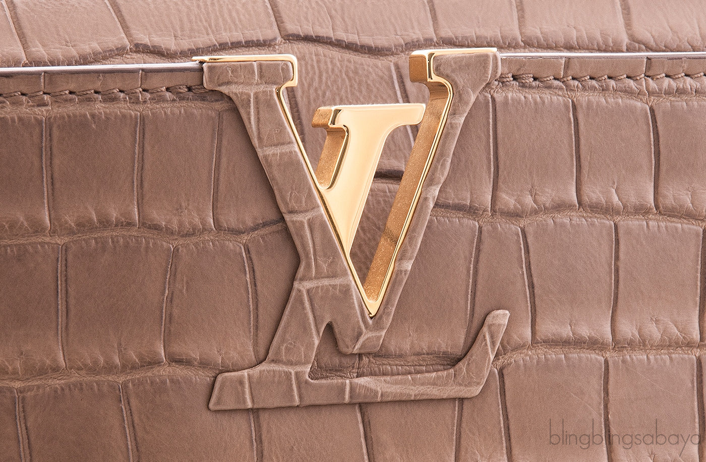 Taupe Capucines Crocodile MM