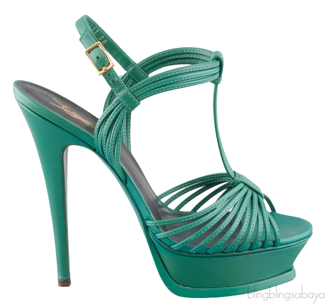 Green Strappy Slingback Sandals