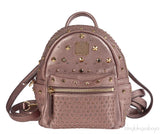 Metallic Leather Studded Mini Backpack