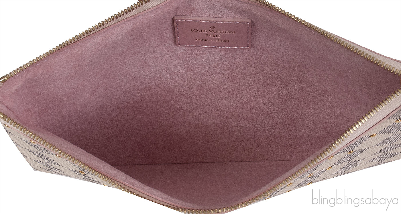 Louis Vuitton City Pouch Damier Azur Studded Clutch
