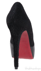 Christian Louboutin Maggie 140 Black Nappa & Pony Heels