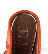 Maureen Orange Woven Satin Mules