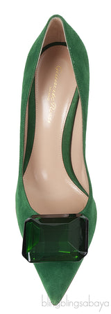 Gianvito Rossi Emerald Jaipur 105 Embellished Suede Pumps