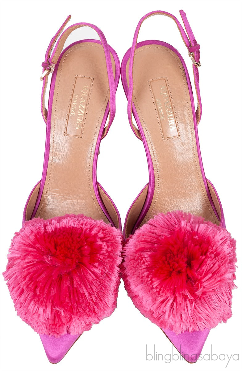 Fuchsia Powder Puff Heels