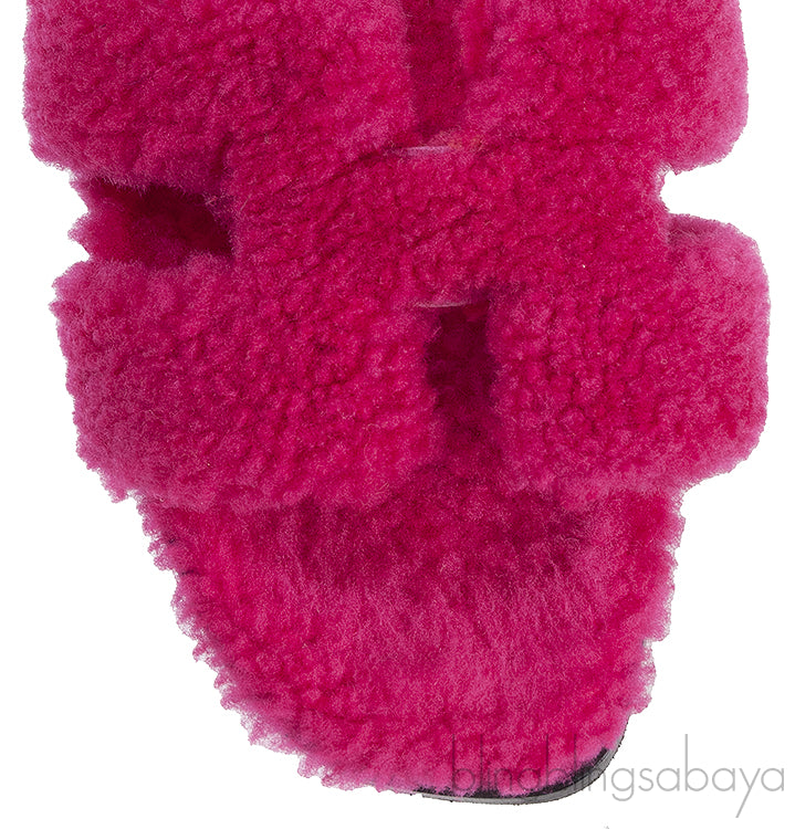 Fuchsia Oran Teddy Bear Sandals