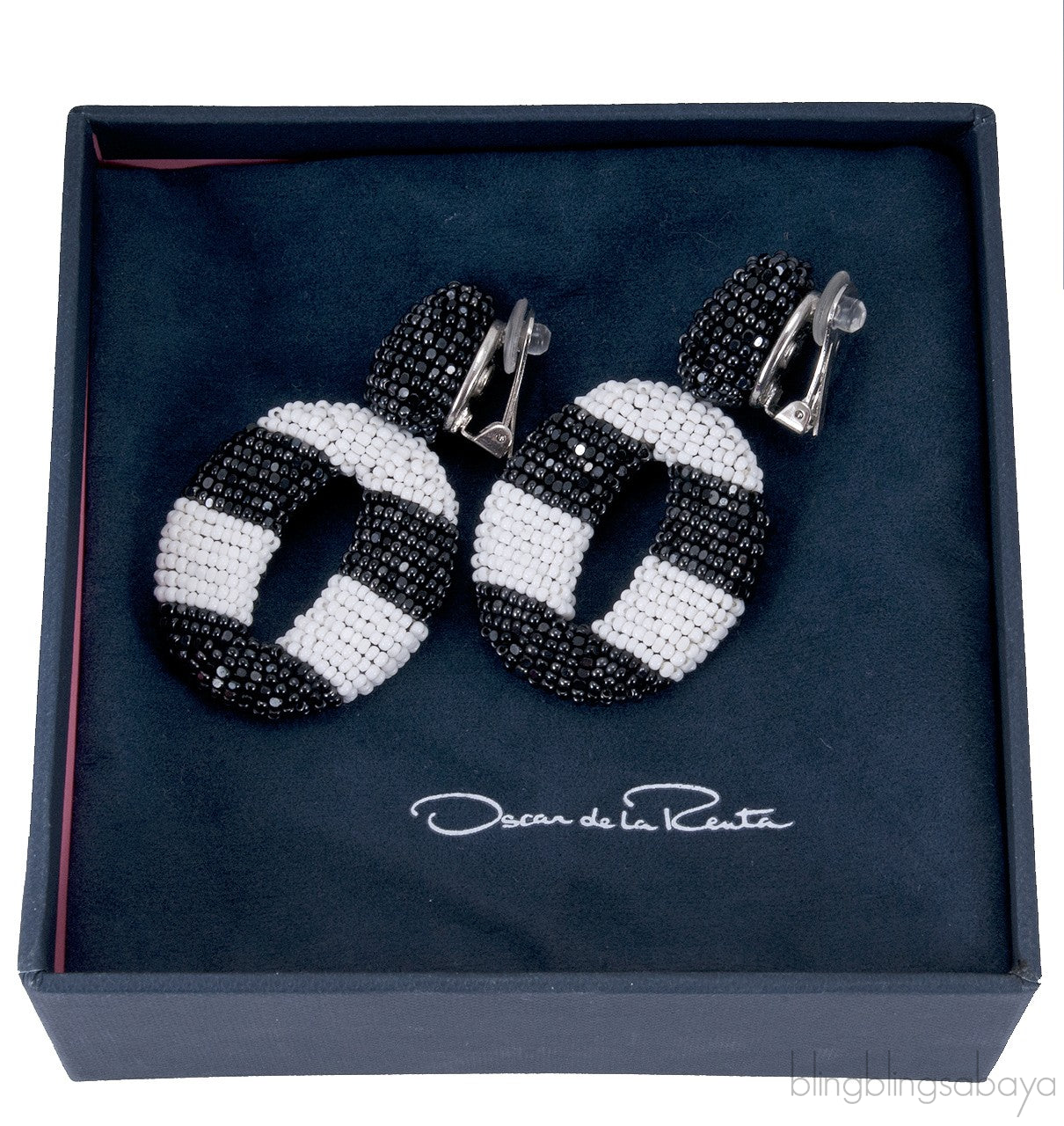 Circle Stripe Beaded Earrings