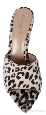 Gianvito Rossi Alice Leopard Print Calf Hair Mules